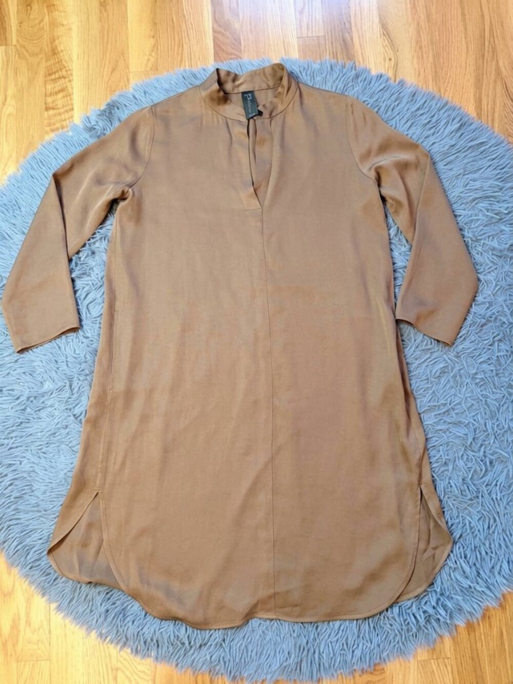 Maria Cornejo Golden Brown Long Tunic Dress Size 8 Lagenlook